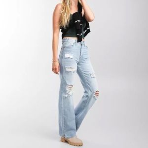 Gilded Intent 90’s Wide Leg 23x34 Ripped Flare Jeans 👖